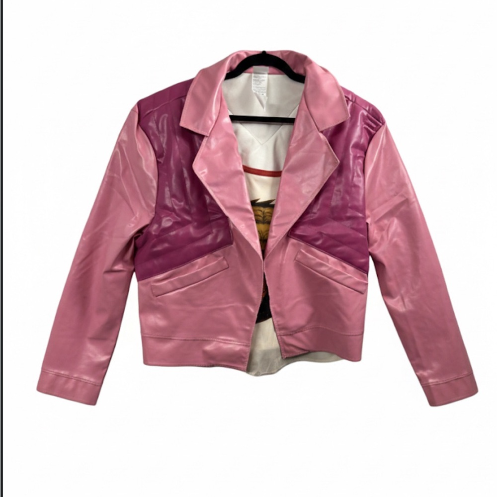 NWOT Official A Minecraft Movie Garrett Jason Momoa Pink Fringe Jacket